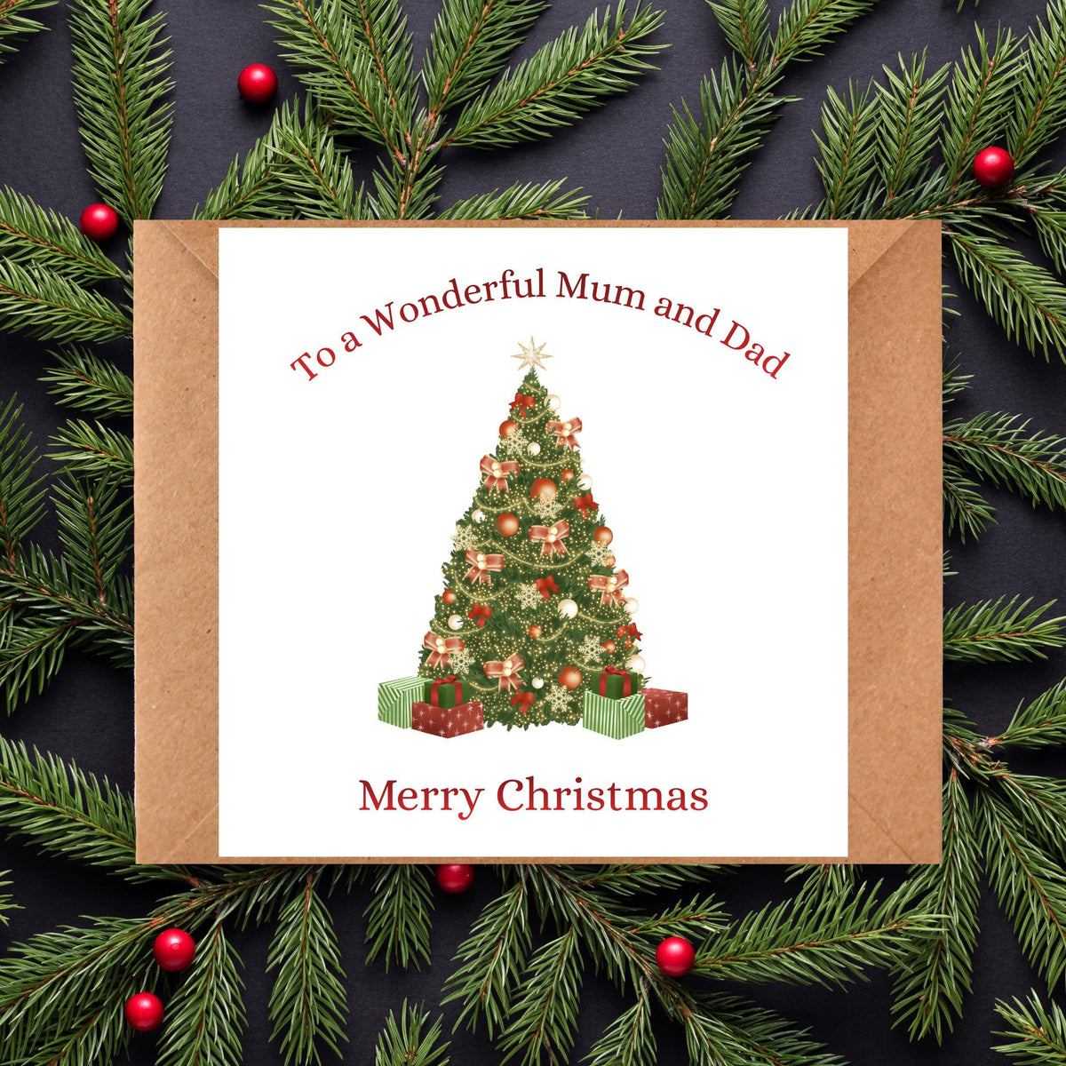 Custom Foil Card, Personalised Christmas Keepsake,