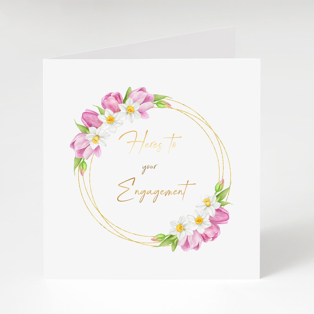 Engagement Card, Floral Watercolour Flower Design, Made To Order, For Celebrating Love