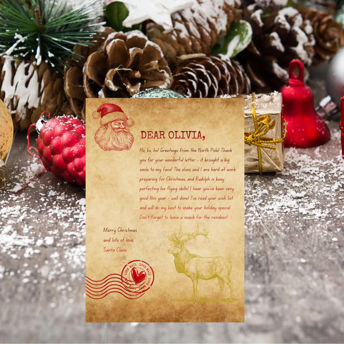 Personalised Letter from Santa Foil Finish A4 size