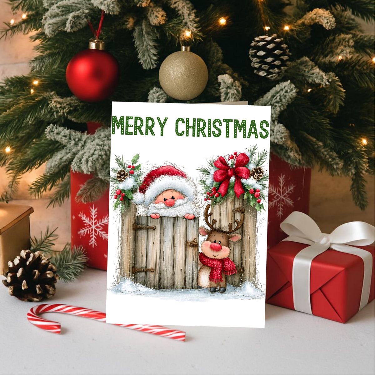 Christmas Card Set, Six Illustrated Holiday Designs with Matching Envelopes