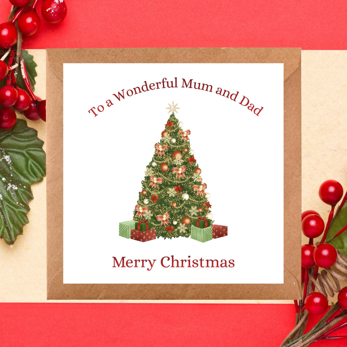 Custom Foil Card, Personalised Christmas Keepsake,