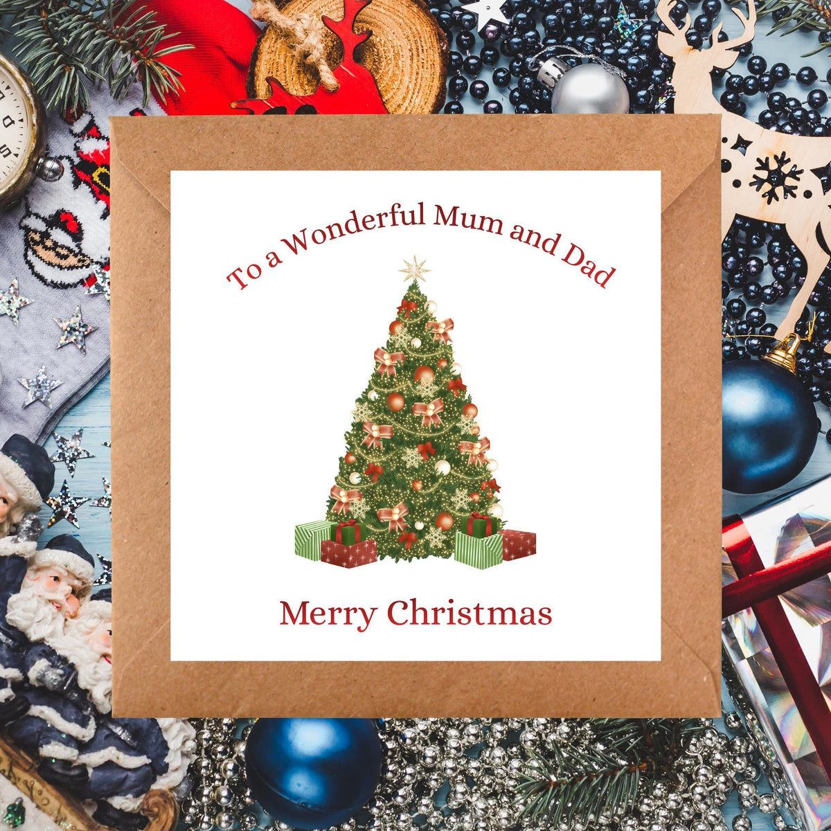 Custom Foil Card, Personalised Christmas Keepsake,