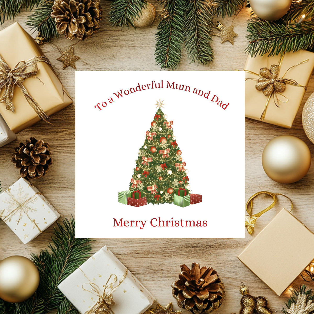 Custom Foil Card, Personalised Christmas Keepsake,