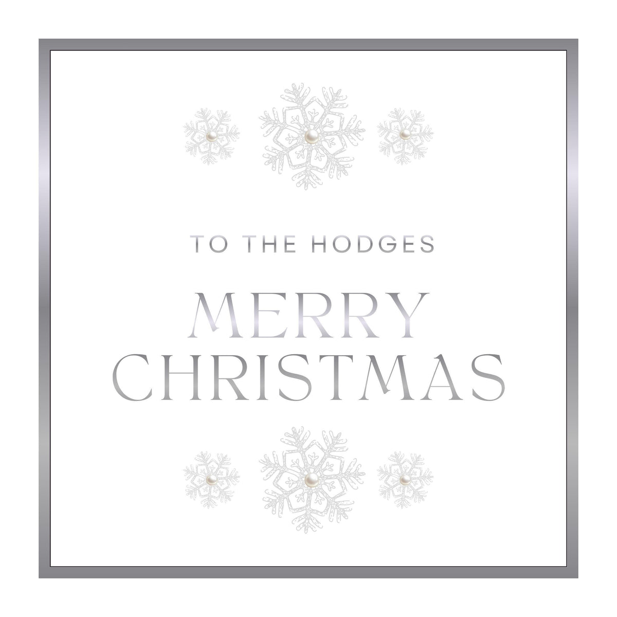 Custom Name Card, Personalized Christmas with Foil and Pearl Finish