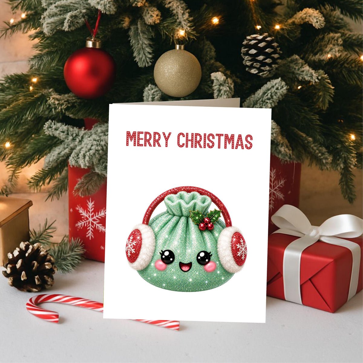 Tiny Christmas Cards, Set Of 6 With Matching Envelopes, Blank Inside