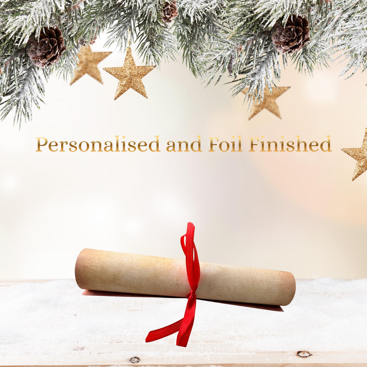 Personalised Santa Nice List Certificate with Foiled Finish, A4