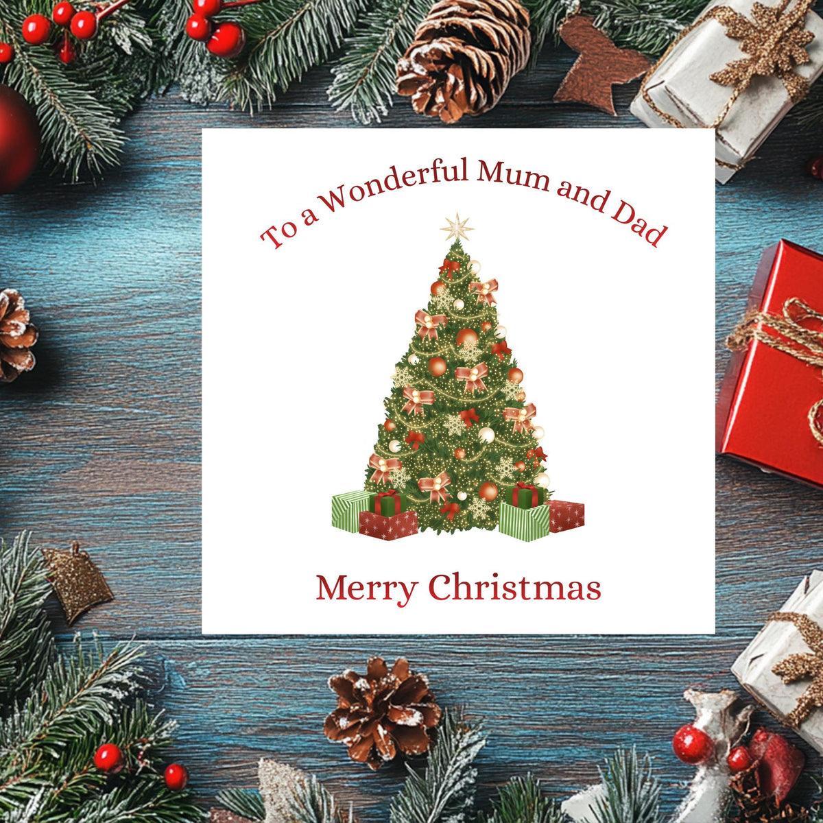 Custom Foil Card, Personalised Christmas Keepsake,
