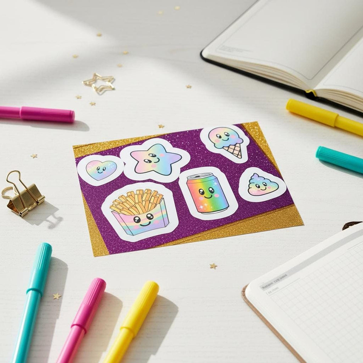Kawaii Stickers, Amusable Character Designs for Laptops and Journals