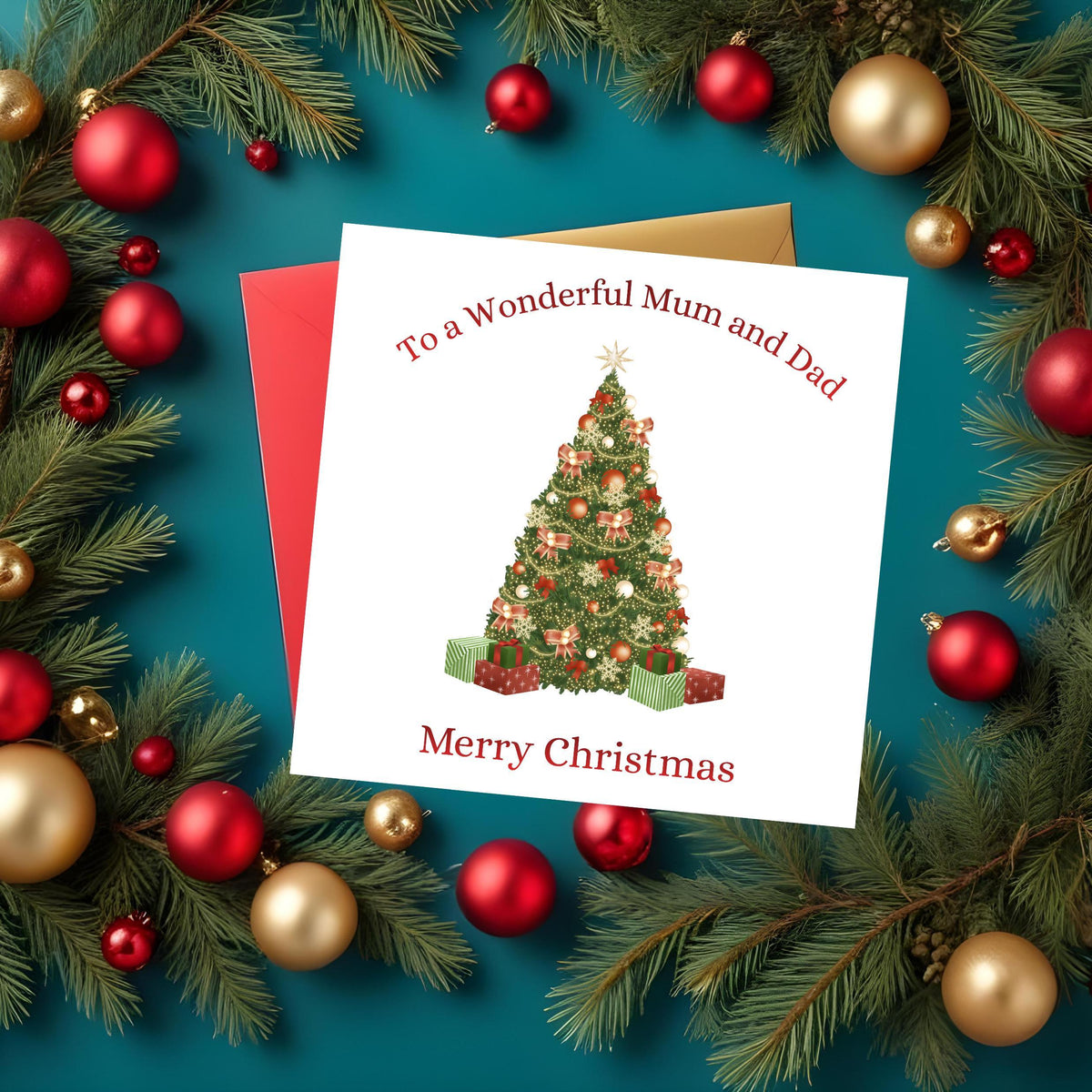 Custom Foil Card, Personalised Christmas Keepsake,