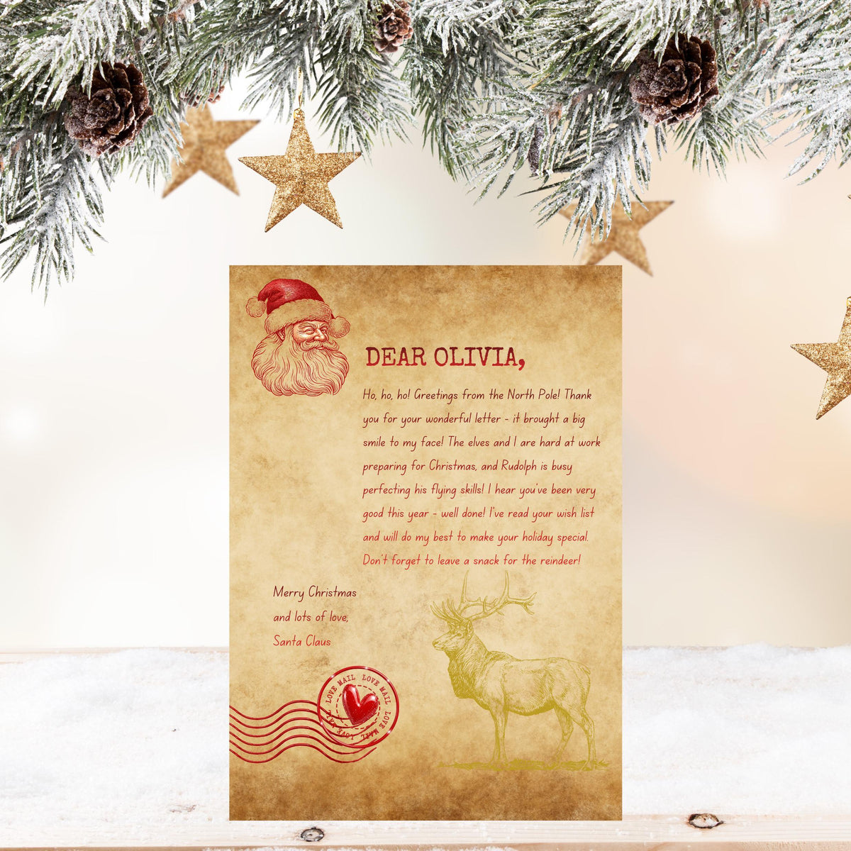 Personalised Letter from Santa Foil Finish A4 size