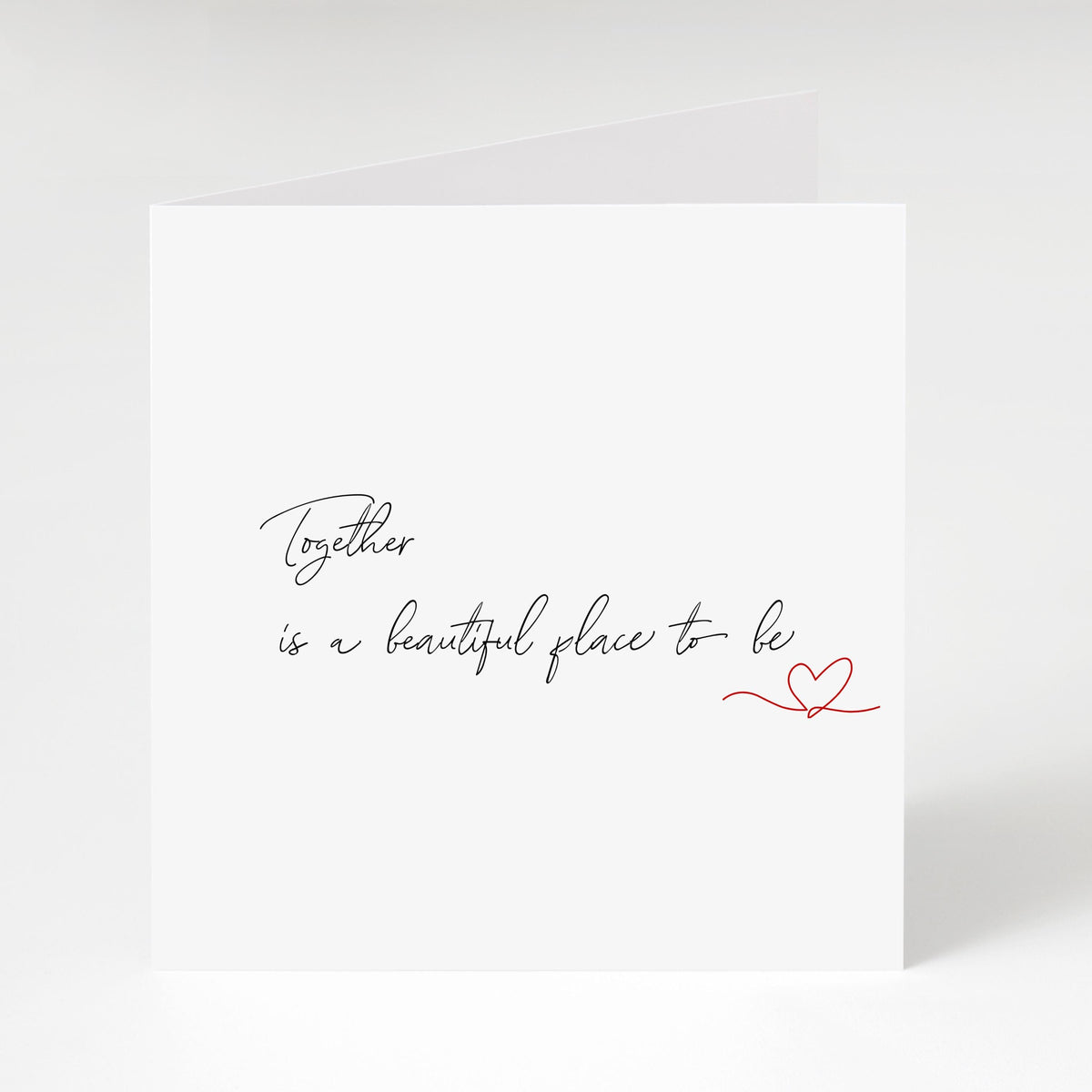 Engagement Card with Handwritten Love Message, Minimalist Modern Design