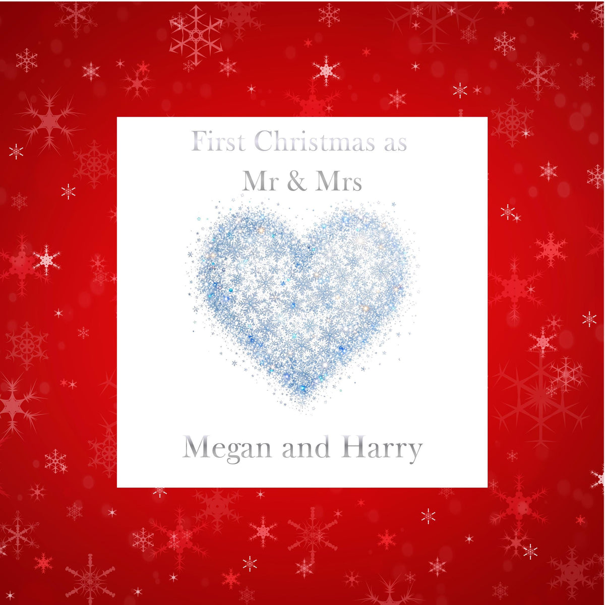First Christmas Card, Personalised Mr And Mrs With Foiled Finish
