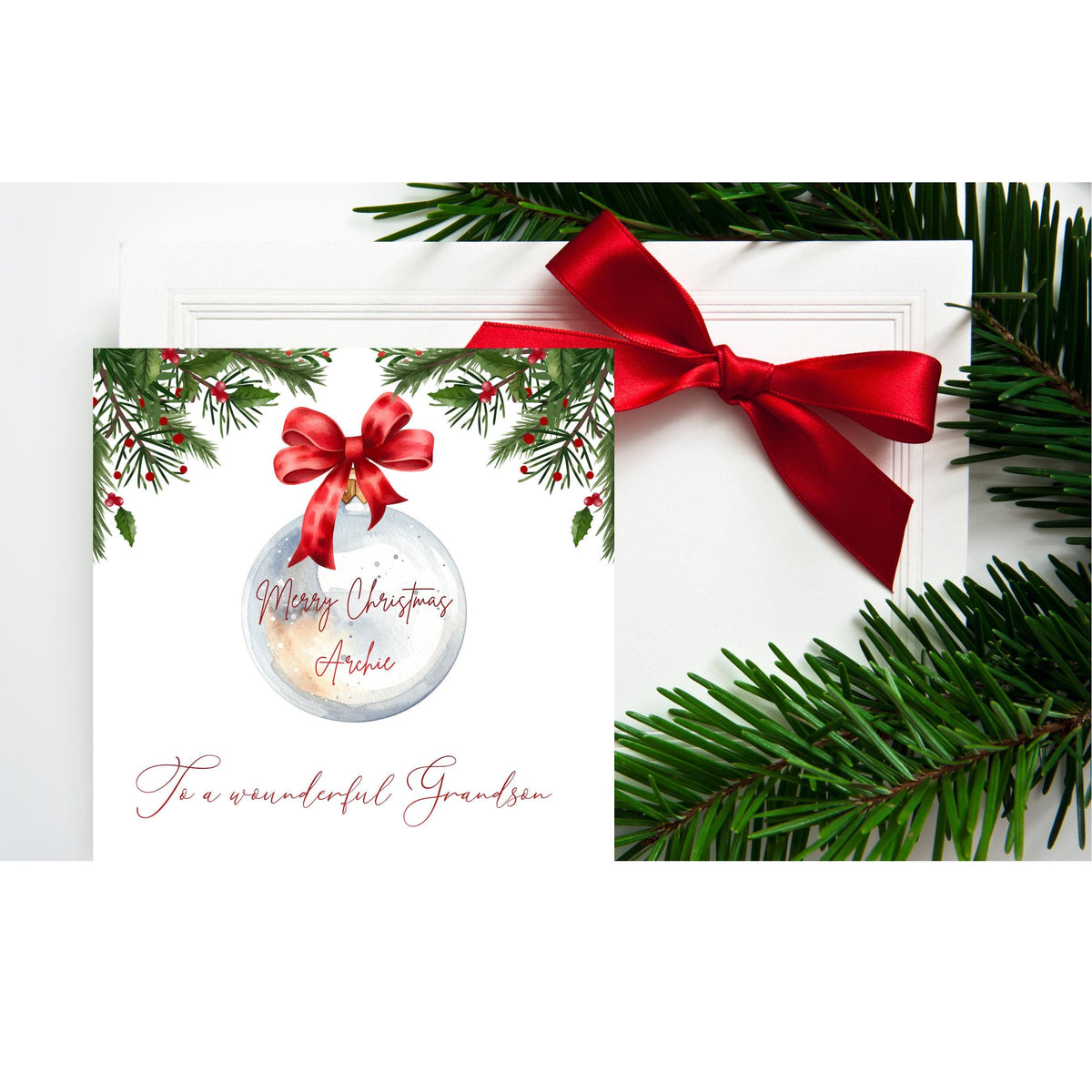 Custom Foil Card, Personalized Christmas Design with Colour Selection, Made To Order