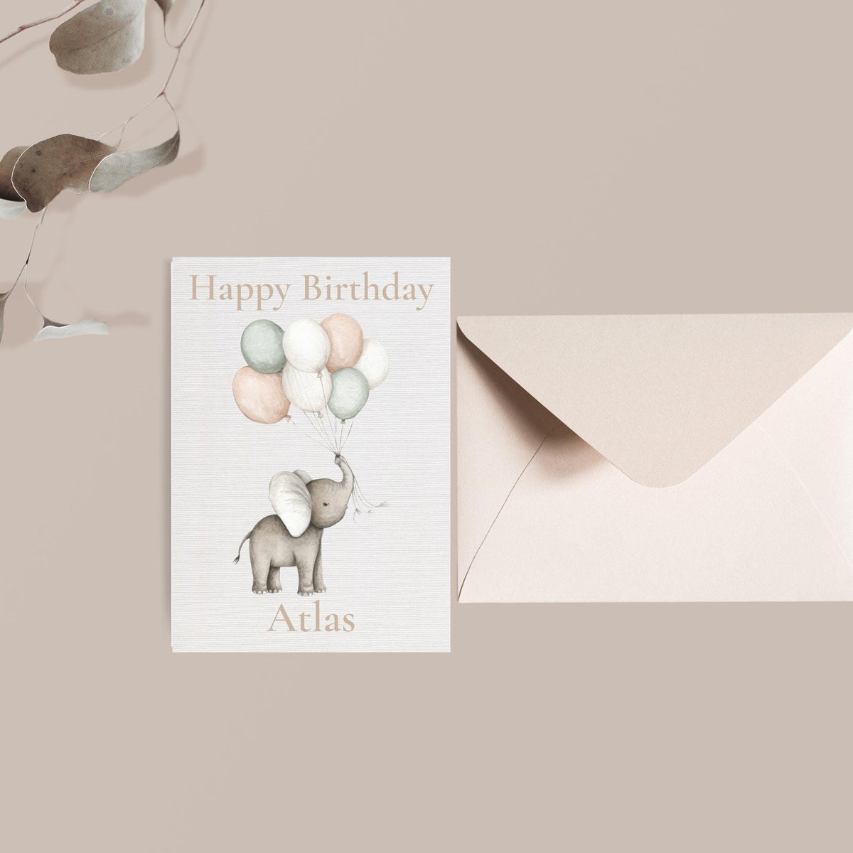 1St Birthday Card with Lion Illustration, Personalized Animal Themed Keepsake