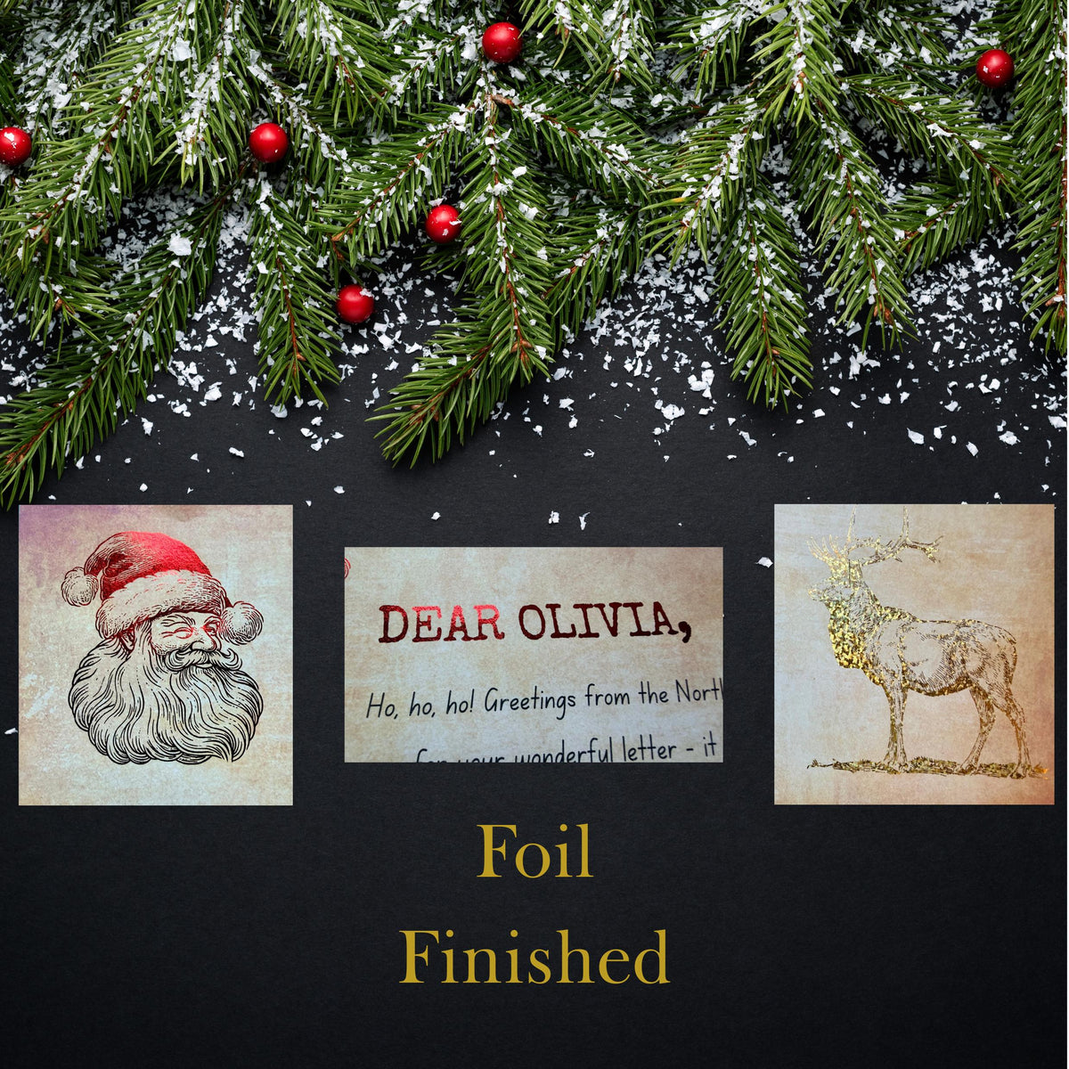 Personalised Letter from Santa Foil Finish A4 size