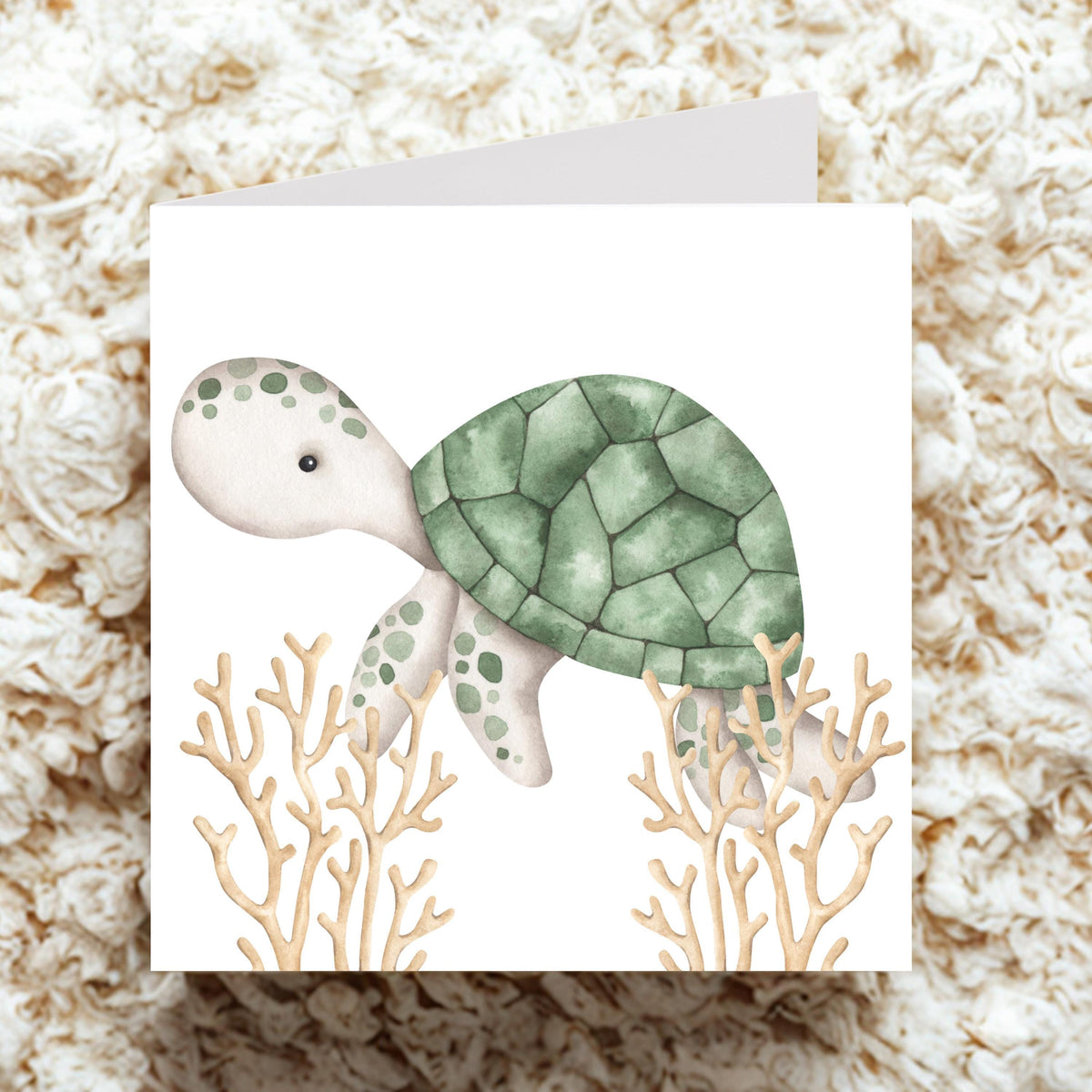 Marine Note Cards, Set Of 3 Watercolor Octopus, Turtle And Seahorse Designs