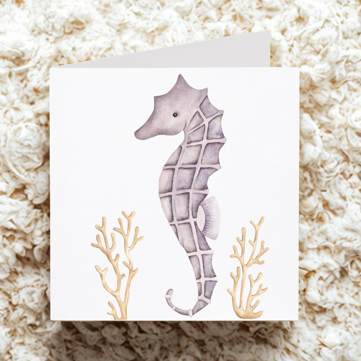 Marine Note Cards, Set Of 3 Watercolor Octopus, Turtle And Seahorse Designs