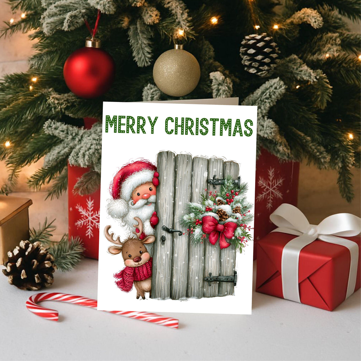 Christmas Card Set, Six Illustrated Holiday Designs with Matching Envelopes