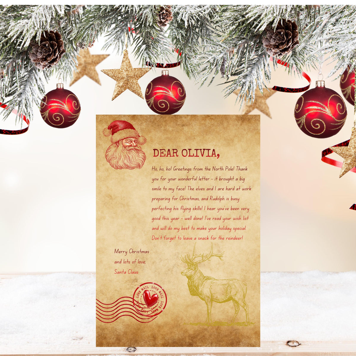 Personalised Letter from Santa Foil Finish A4 size