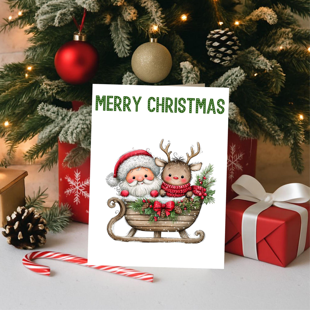 Christmas Card Set, Six Illustrated Holiday Designs with Matching Envelopes