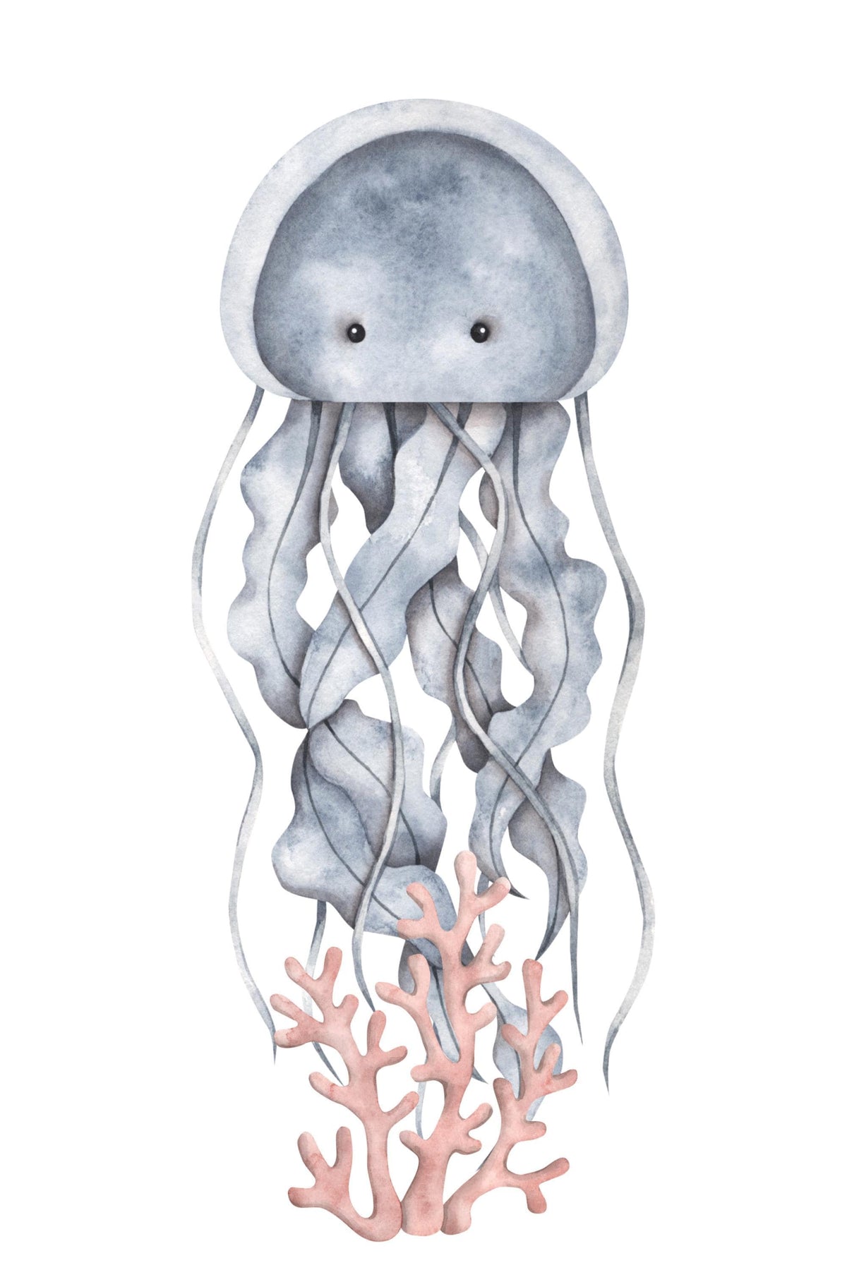 Marine Note Cards, Set Of 3 Watercolor Octopus, Turtle And Seahorse Designs