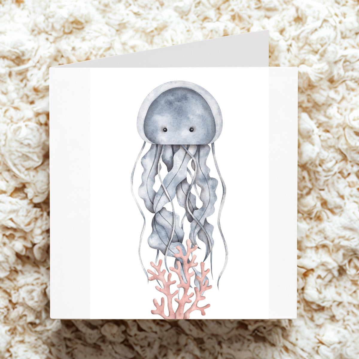 Set of 3 Watercolour Ocean Themed Note Cards Octopus, Turtle & Sea Horse
